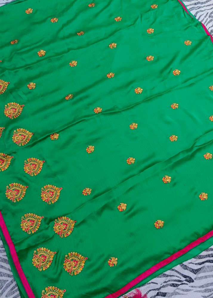 Sea  green colour saree