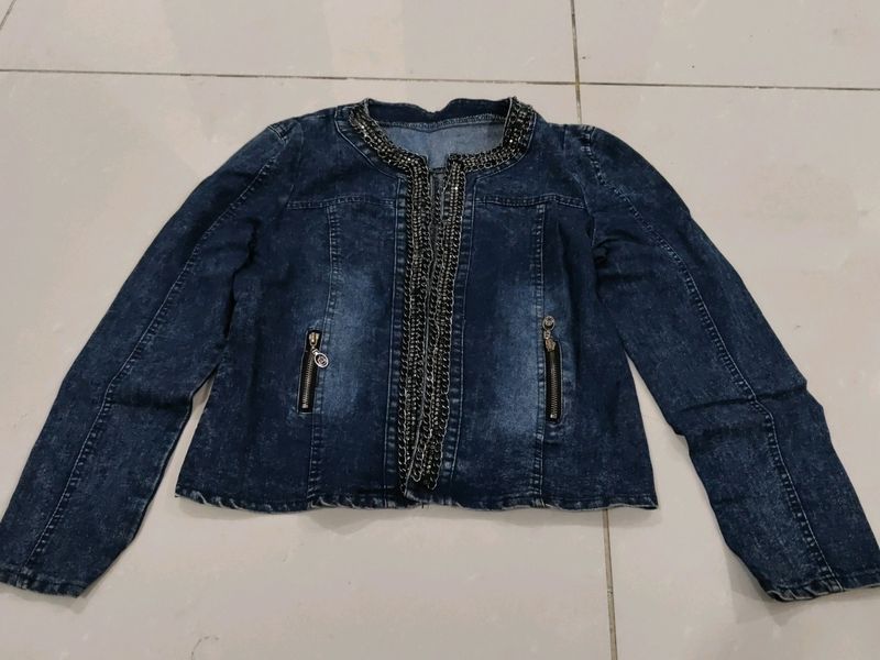 Denim Blue Jacket For Women