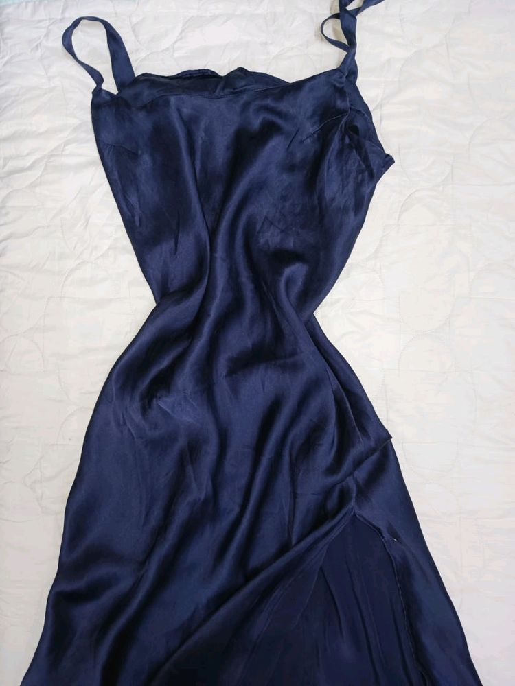 Royal Blue Satin Dress