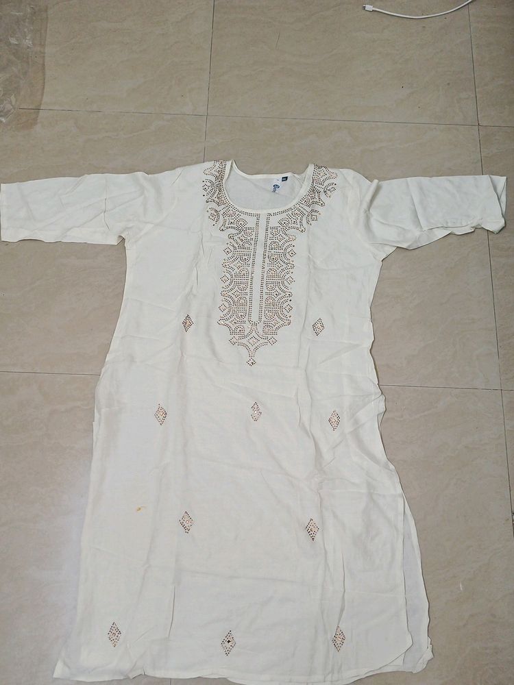 Best embroidery white kurti