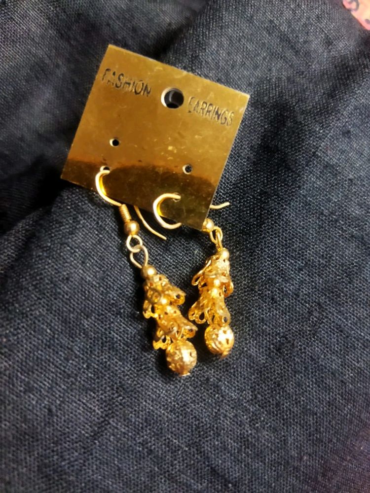 Gold Polished Earrings