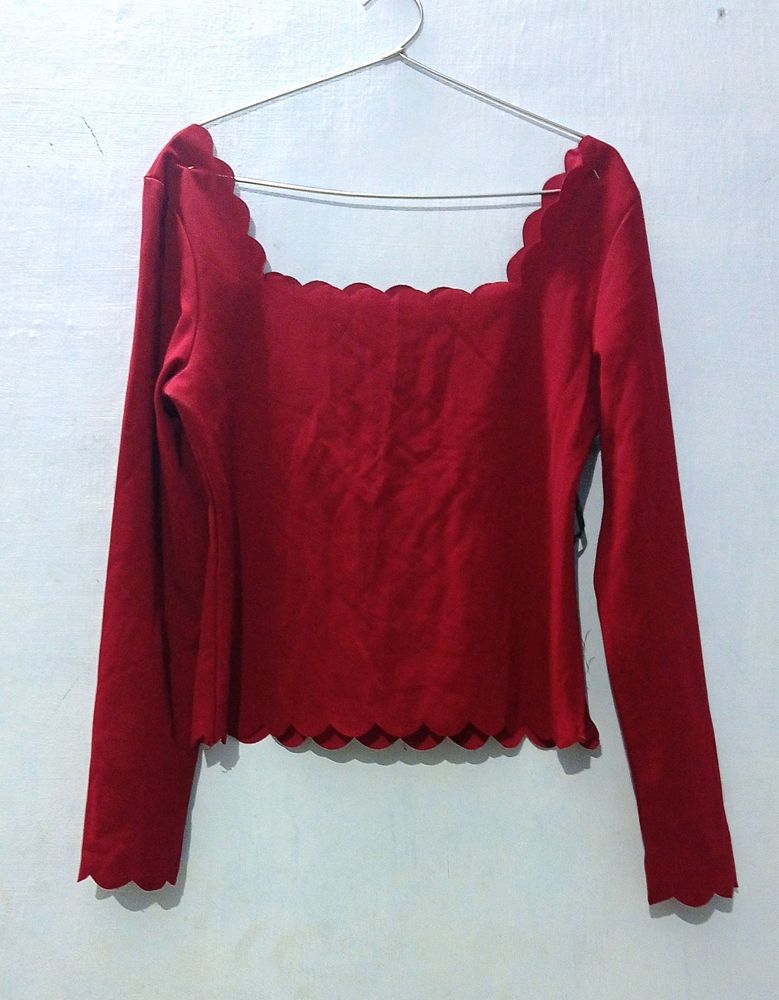 Cut Out Designer Branded Red Top