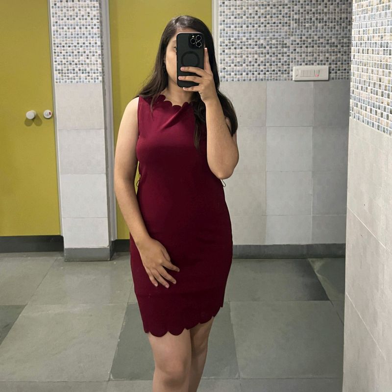 SHEIN Maroon Dress