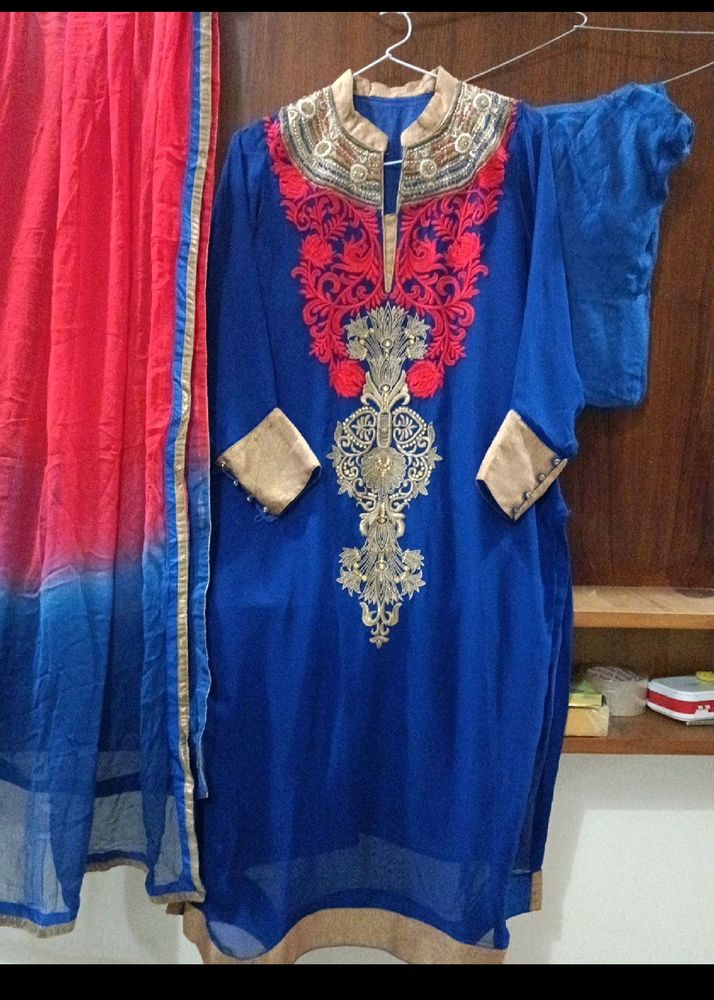 Partywear Suit Set L Size 40 Bust With Chudidaar