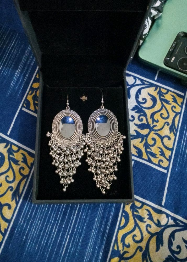 Silver Colour Earrings 😻🦋