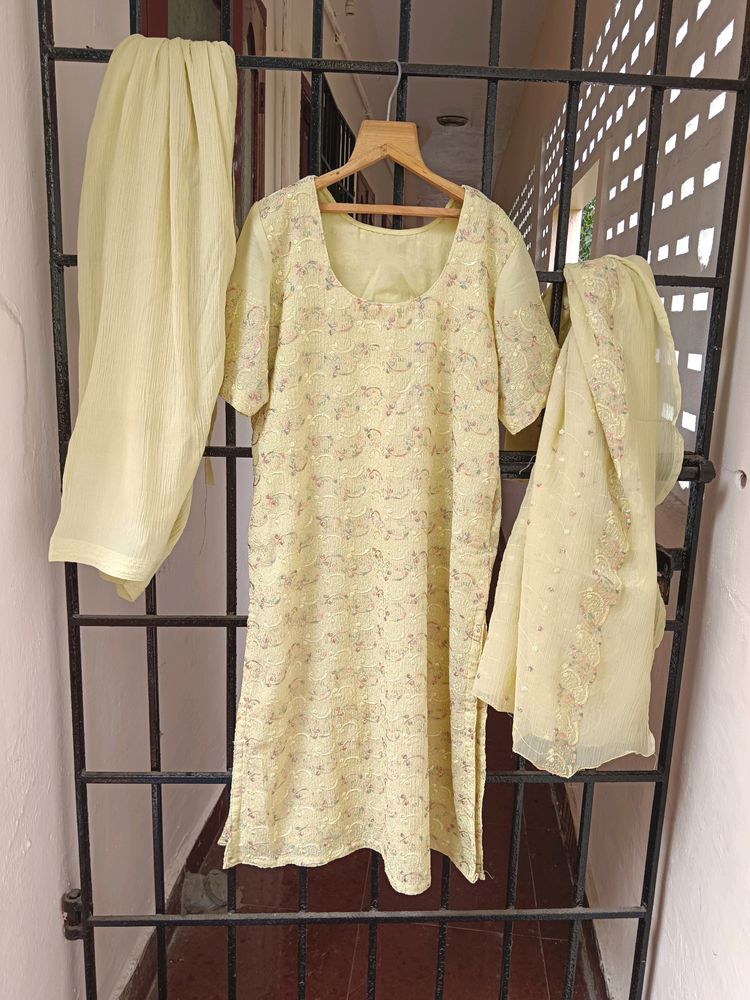 Lemon Yellow Kurta Suit