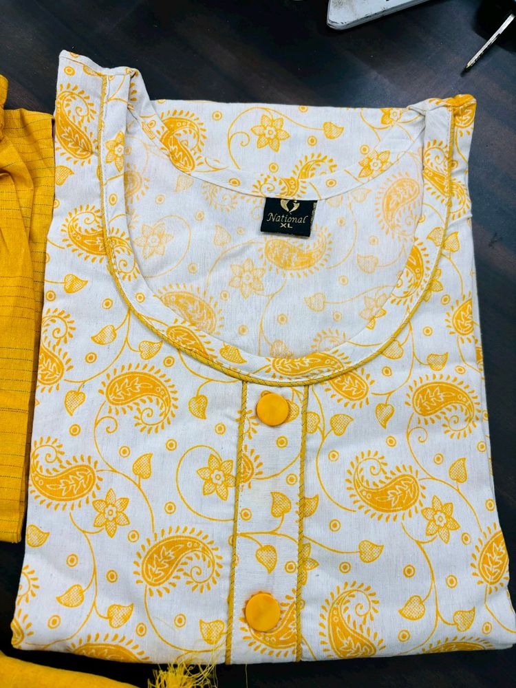 Yellow Colour Kurti Set