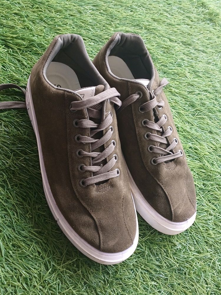 Olive Green Velvet Sneakers For Men's And Women's