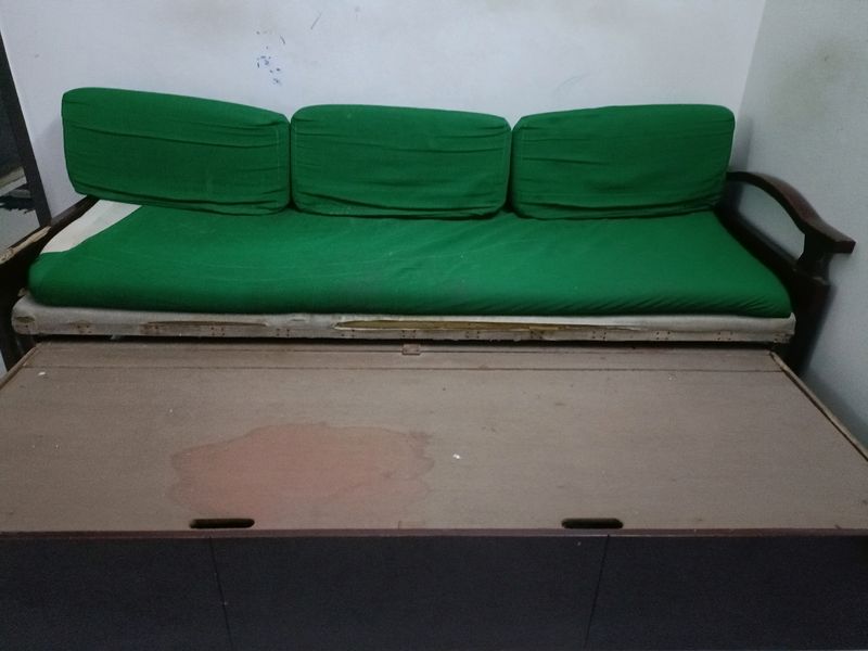 Wooden Sofa Cum Bed 3* Seater