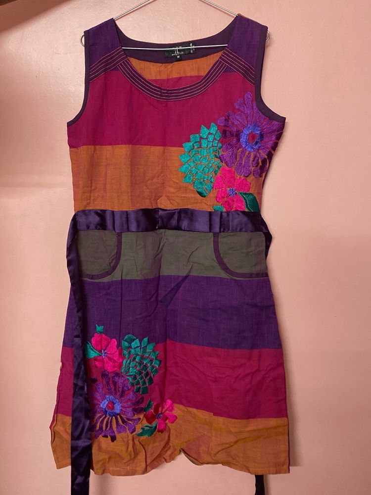 Multicoloured Dress With Floral Prints