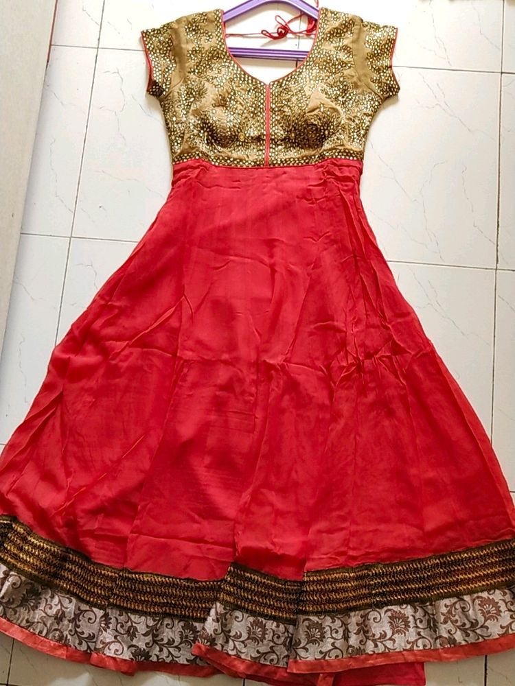 ❤️Peach anarkali l Bust 32