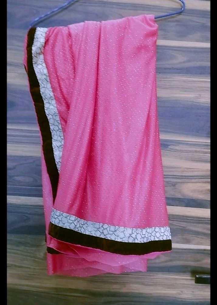 Glitter saree Pink