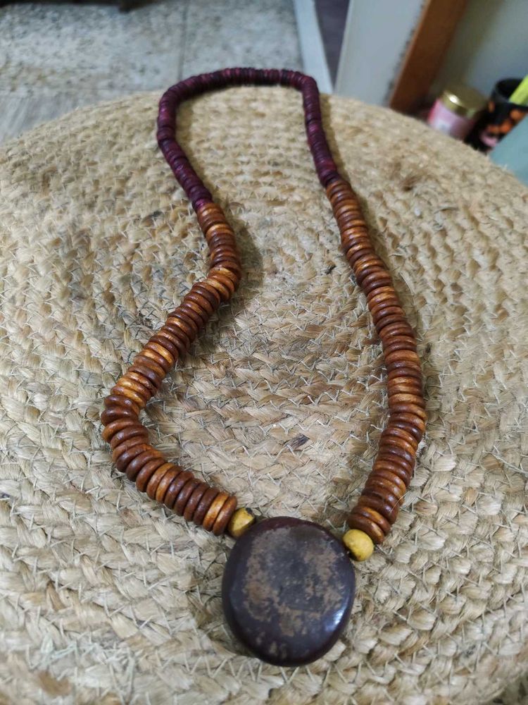 Long Vintage Wooden Neckpiece