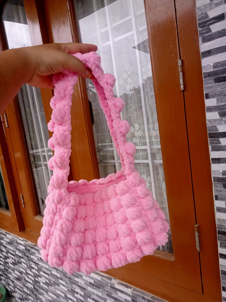 Crochet Pink Handmade Bag