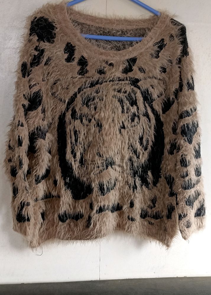 Leopard Print Angora Sweater