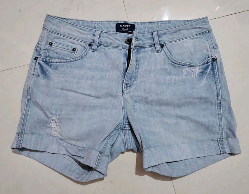 Light Blue Women Denim Short Jeans