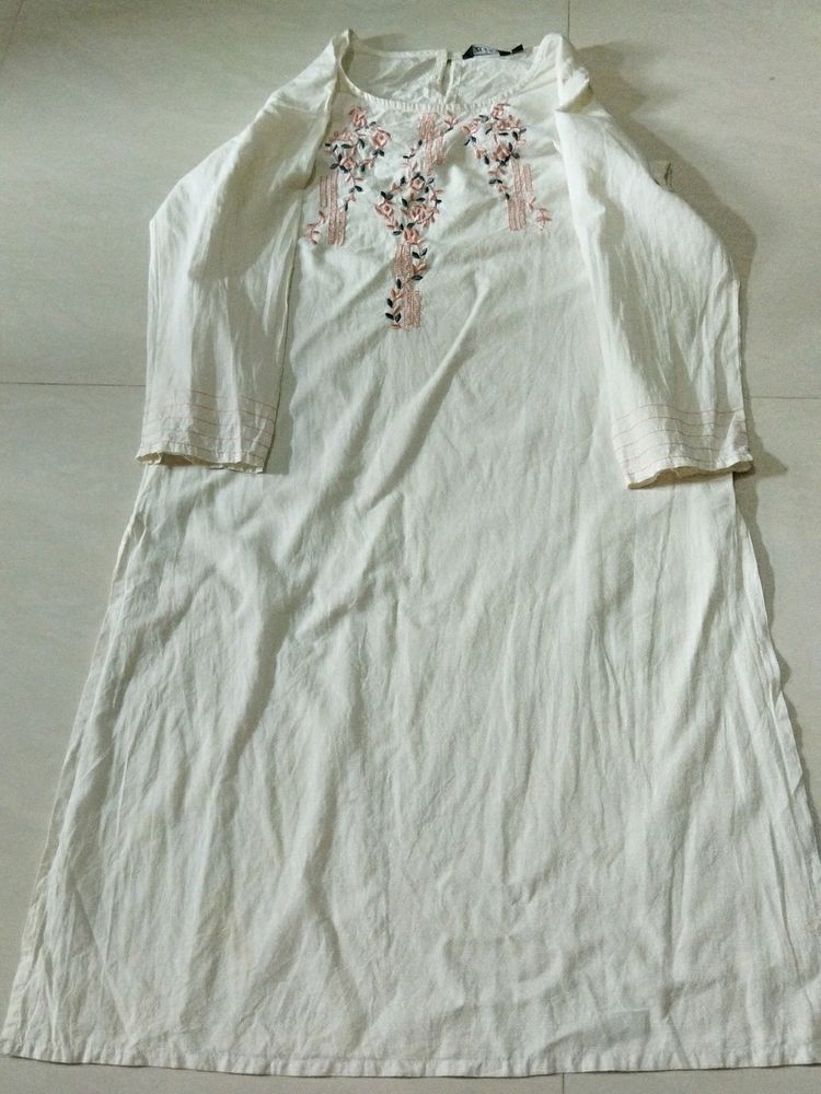 White Kurti with embroidery