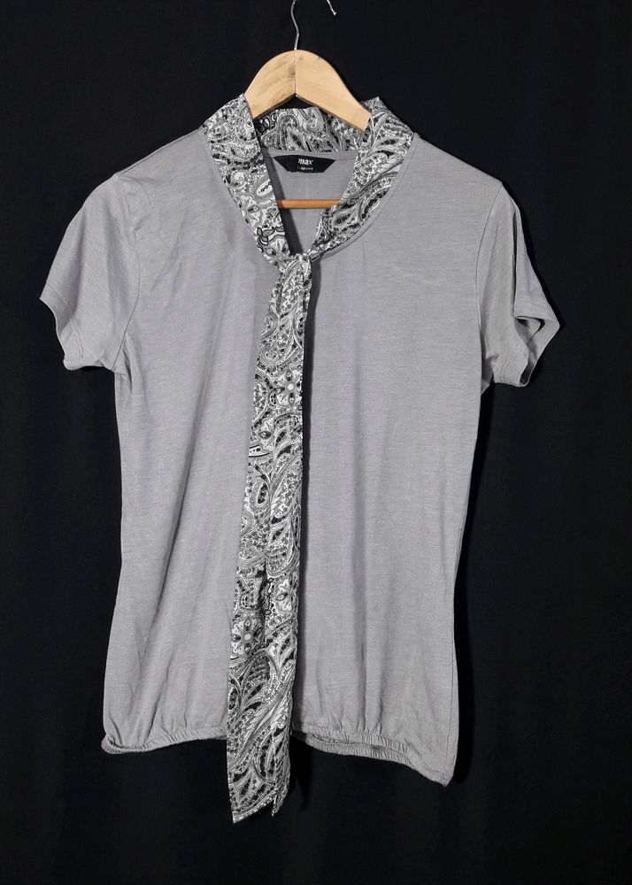 Max Women Grey Top | Bust 38 Lenght 25