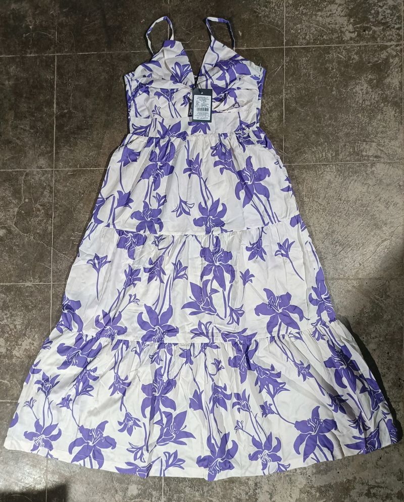 Women Floral Print Tiered Dress