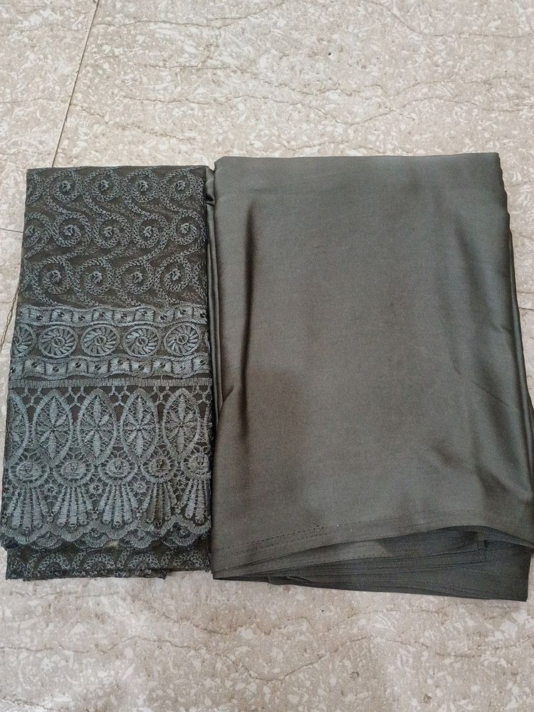 New Satin Grey Saree