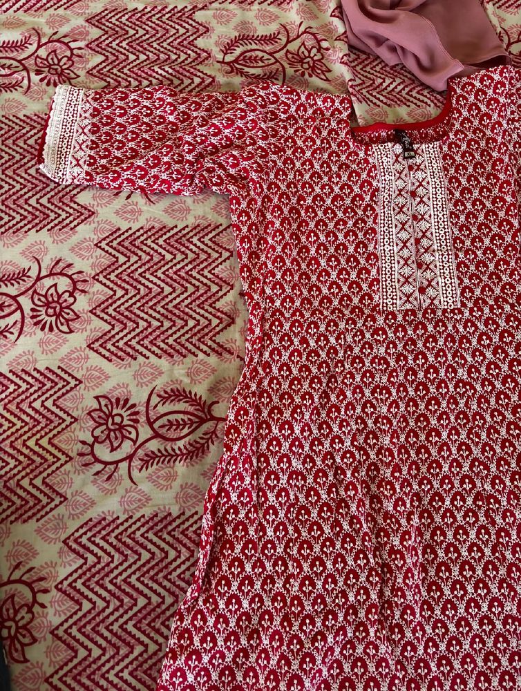 Cotton Chikan Kari Kurta