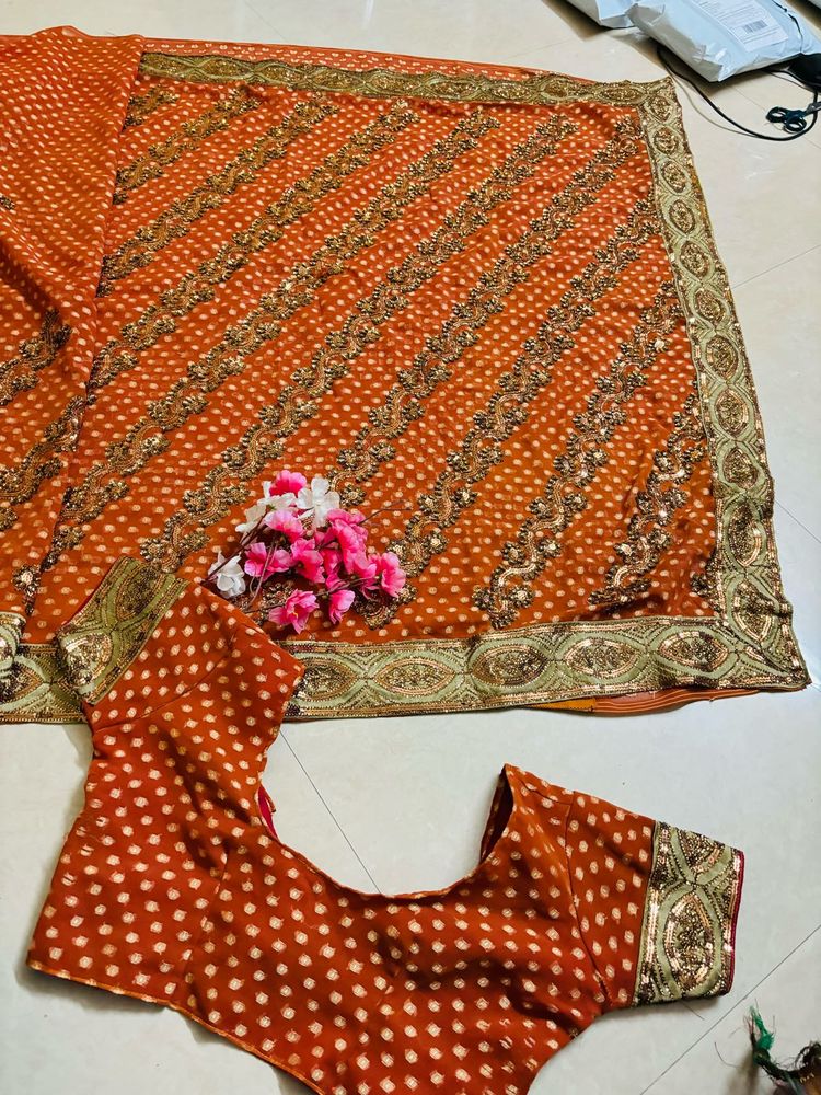 festival ware saree with blouse