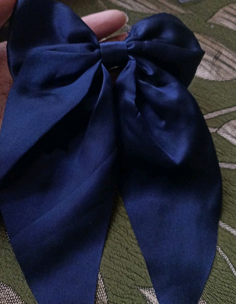 Blue Hair Bow Clips