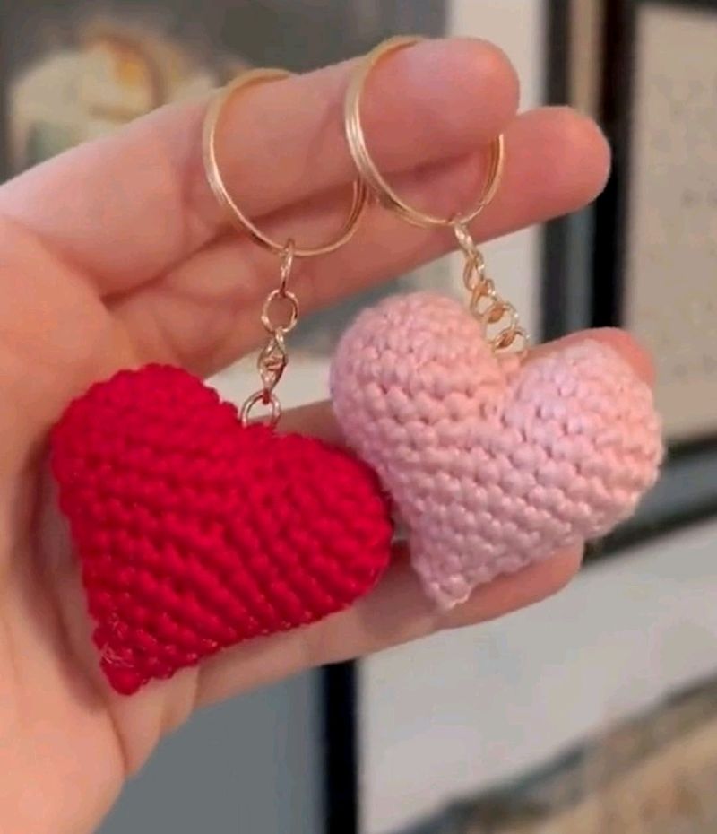 Crochet Heart Keychain ❤️💗