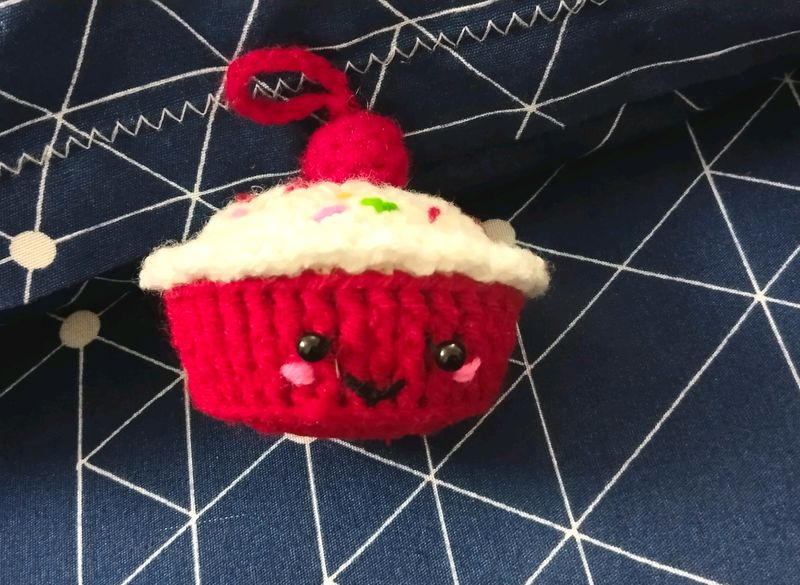 Cute Crochet Cupcake With Cherry On Top