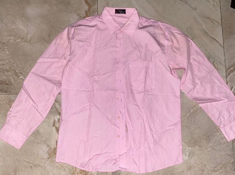 Mens Cotton Pink Shirt