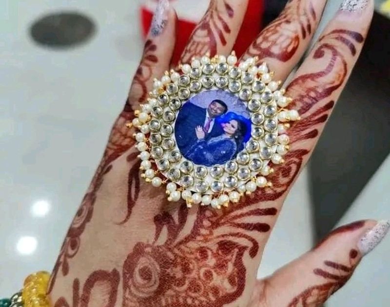 Handmade Kundan With Photo Ring