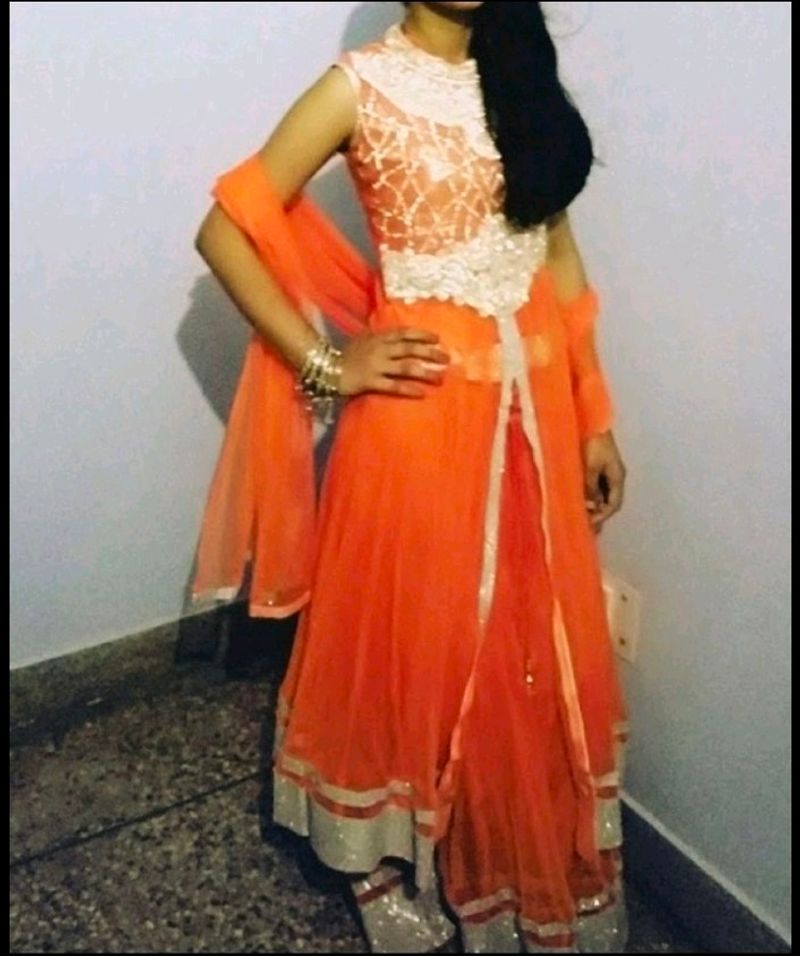 Orange Colour Gown