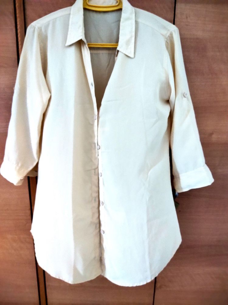 Cream Colour Half Sleeve Classic Shirt