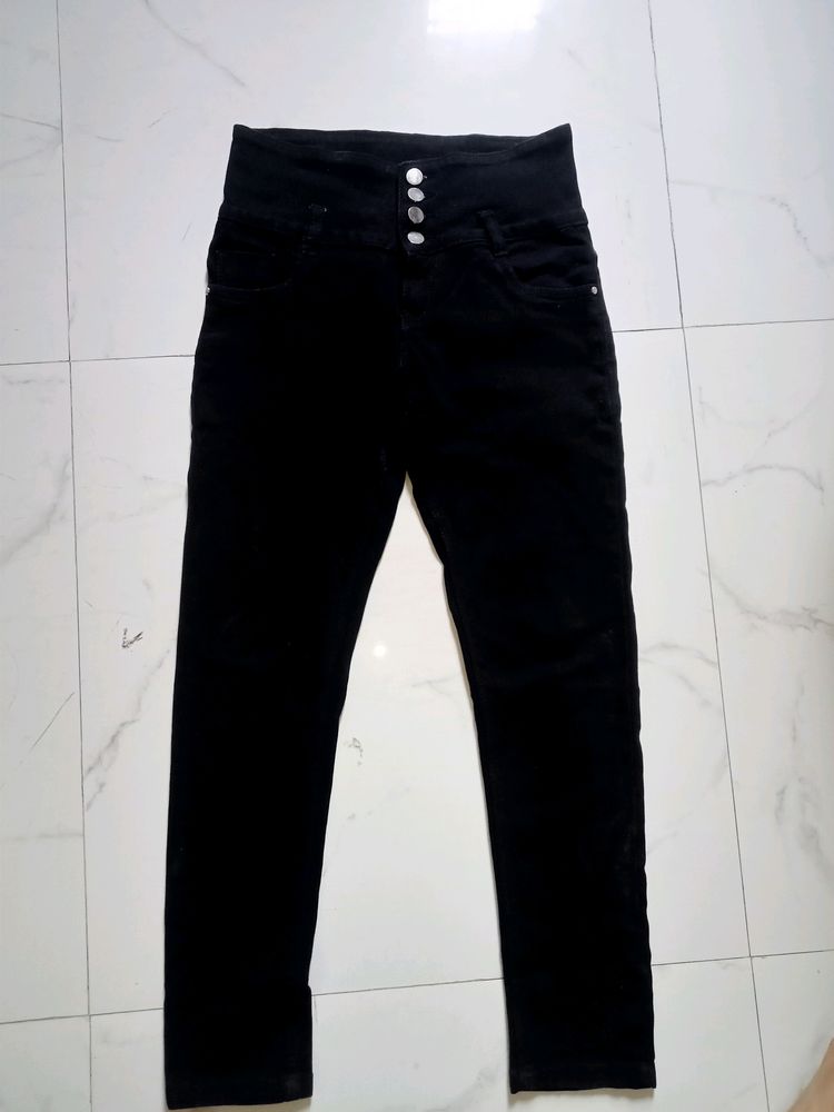 High Waist Black Jeans