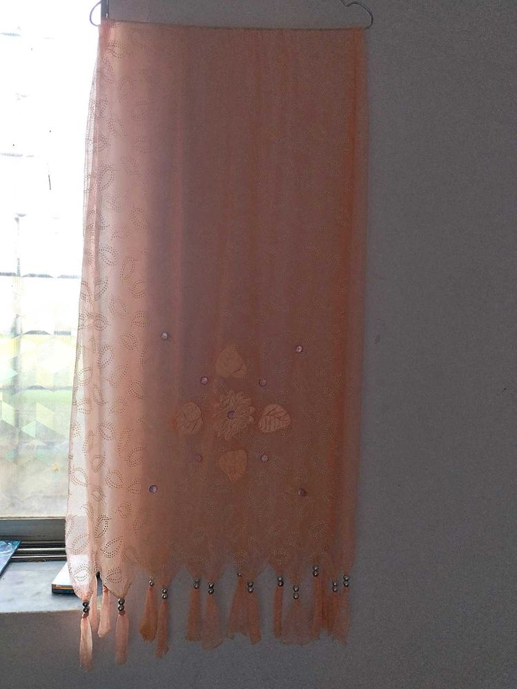 Peach Softly Organza Stole Dupatta