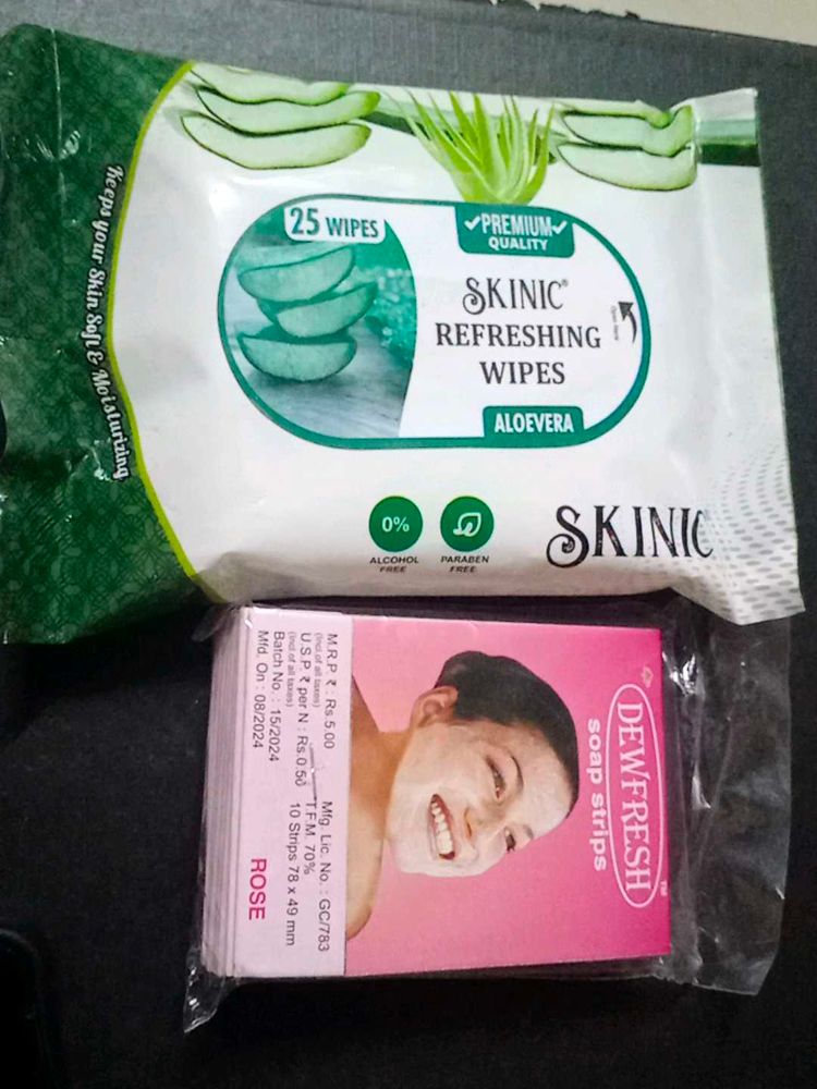 Paper Soaps With Face Wipes.