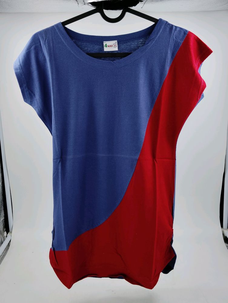 Colour Block Tshirt(Navy Blue)