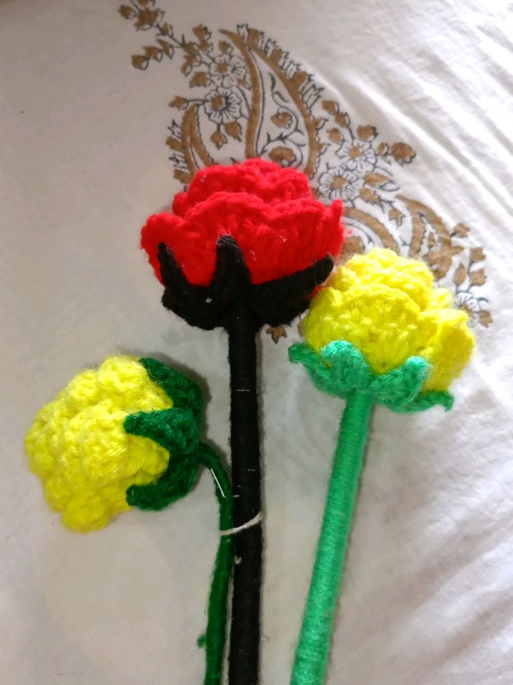 Red And Yellow Chechet Flowers