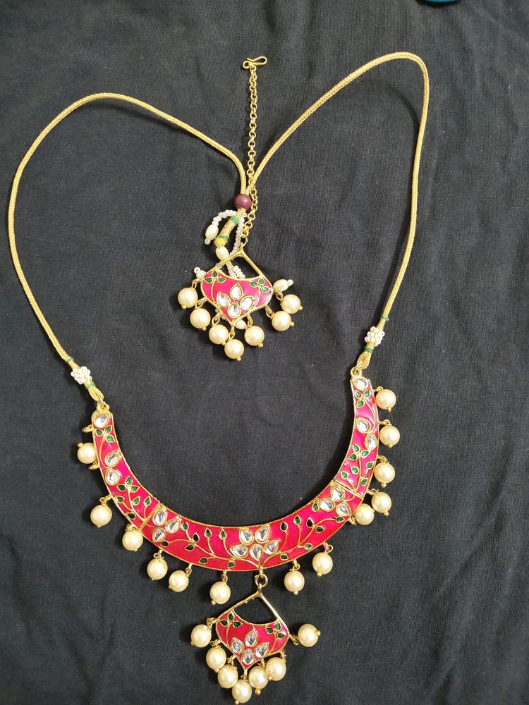 MEENAKARI NECKLACE AND MAANGTIKKA Combo