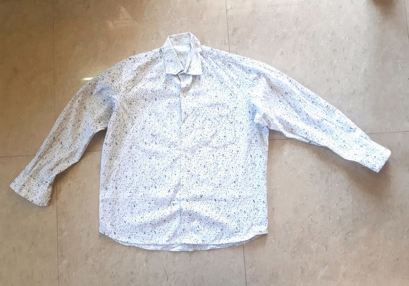 Cotton Shirt ( White With Dots)