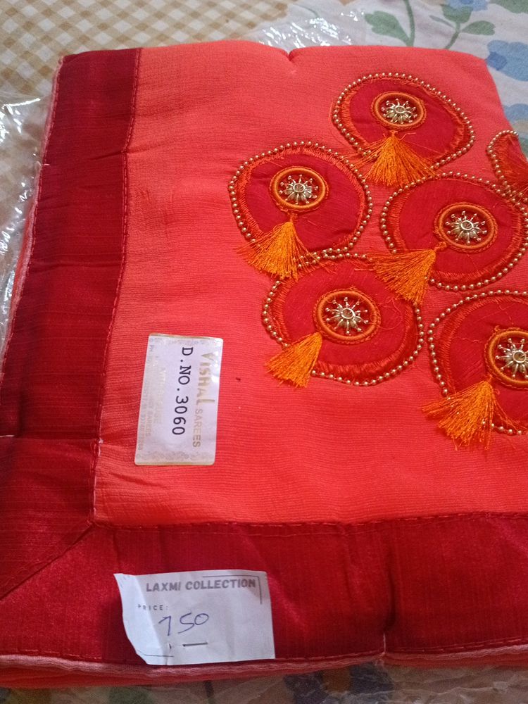 Jarjet Fabric Saree With Work