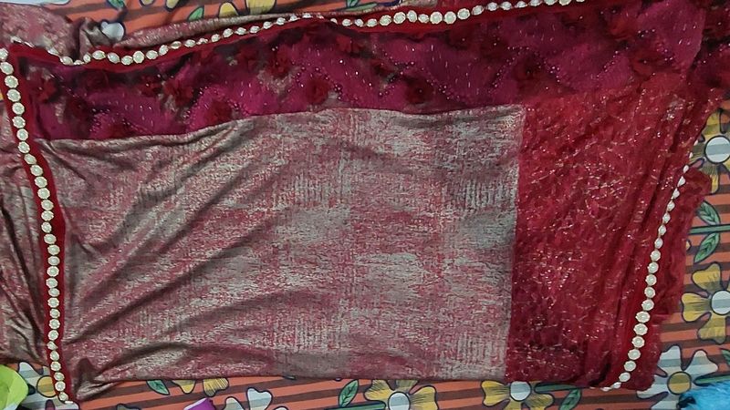 Mhroon Saree