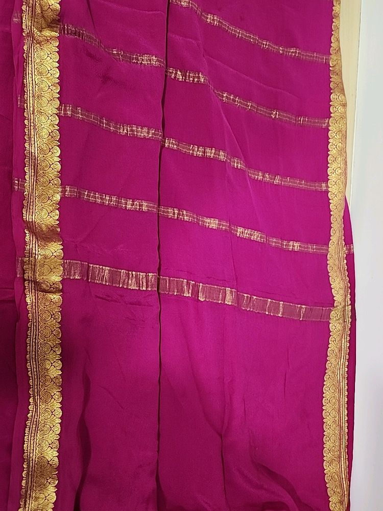 Mysore Crepe Silk Sari