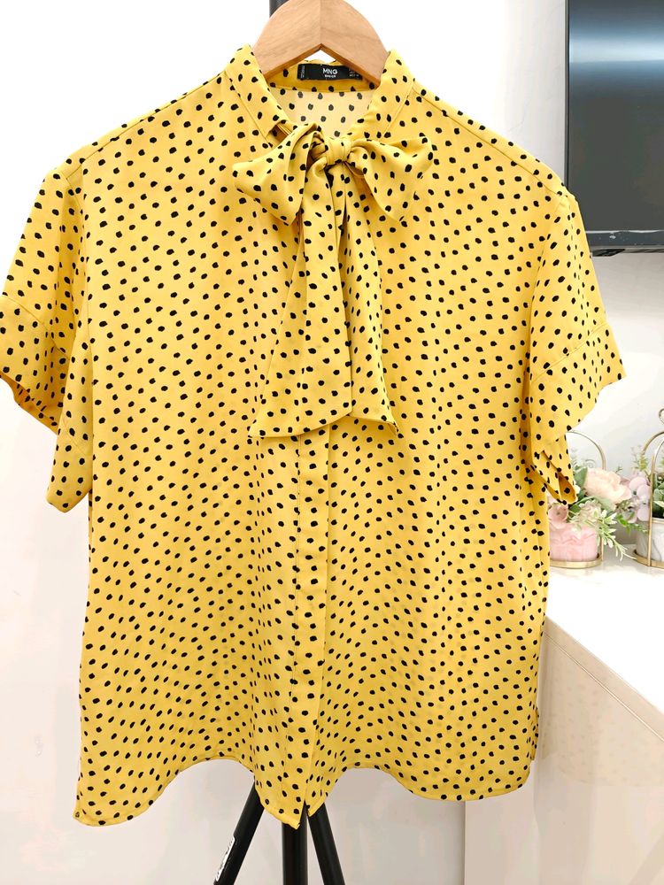 PRICE DROP..!! Mango Tie Up Collar Top