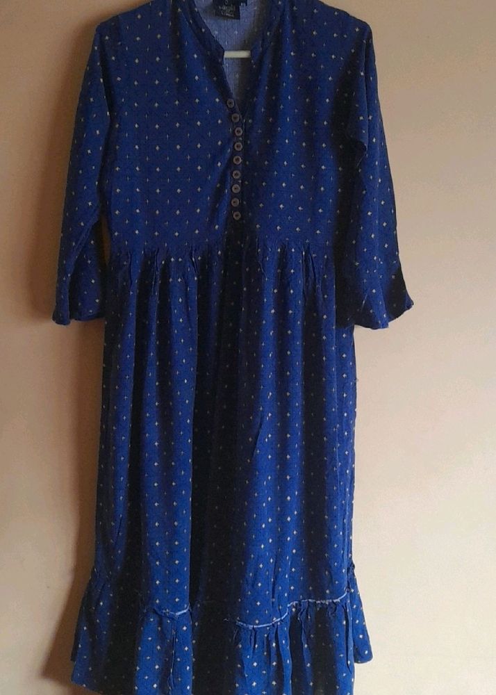 Navy Blue Gown Cum Kurti