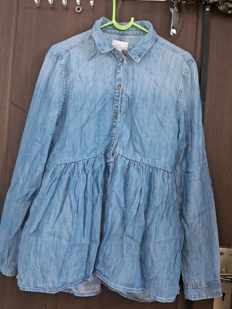 A Blue Denim Top