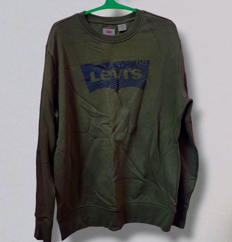 Levi's Olive Green Sweatshirt For Men - L