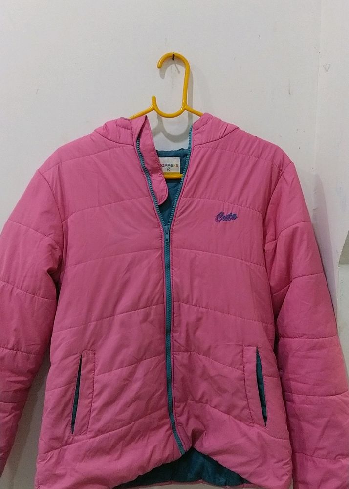 Girls Solid Bomber Jacket