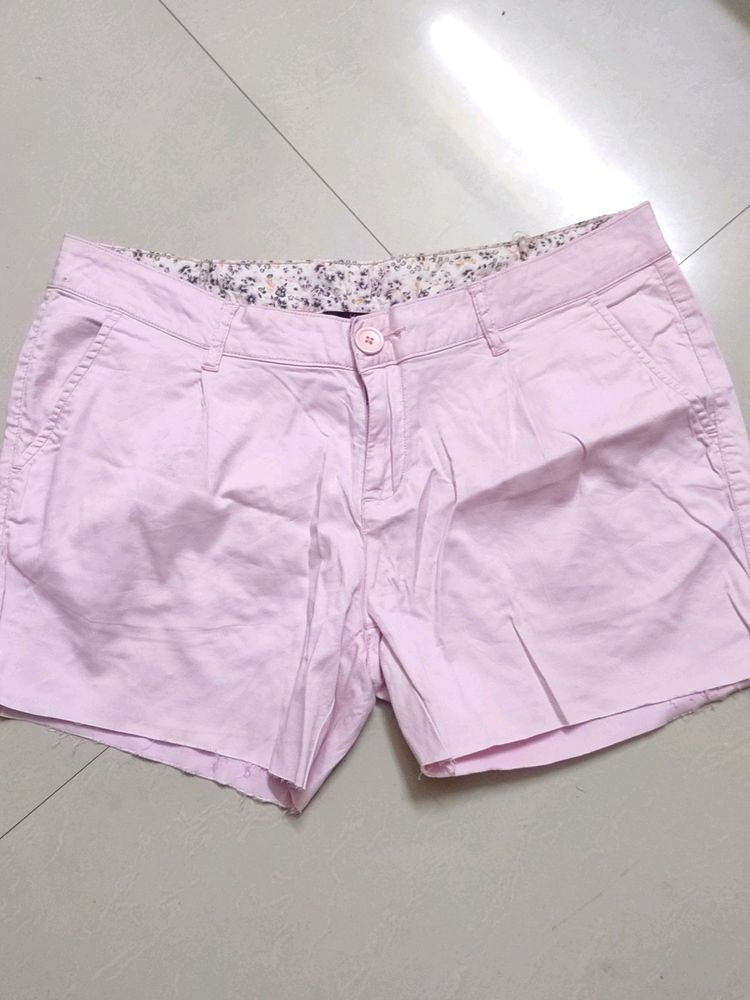 Pink Denim Shorts