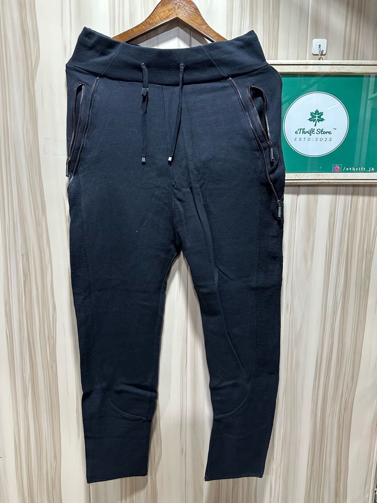 Zara Dual Zip Black Jogger